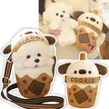 Petit jouet blanc pour chien dans un sac à tasse Boba sac à bandoulière créatif initié Kawaii
