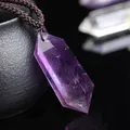 Mn-Pendentif en cristal de fluorite à double pointe matériau naturel exquis cadeau de luxe pour