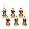Melrose International Santa Glass Hanging Figurine Ornament Glass in Red/Yellow | 5.75 H x 3.25 W x 3.5 D in | Wayfair 83314DS