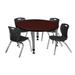 Regency Kee 36" L Round Breakroom Table & Chair Set Wood in White/Black/Brown | 34" H x 36" L x 36" W | Wayfair TB36RNDMHAPGY45BK