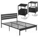 Javlergo 3-pieces Bedroom Set Queen Size Bed and 2 Nightstands with Charging Station USB Port