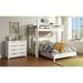 Harriet Bee Twin Loft Bed w/ 1 Queen Bed & Fixed Ladder, White Wood in Brown/White | 73 H x 80 W x 41 D in | Wayfair