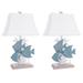 Rosecliff Heights Raemoore 31" Table Lamp Set Resin/Fabric in Blue/White | 31 H x 12.5 W in | Wayfair 20134688E68846B8848CA68D8D36AC4E