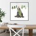 The Holiday Aisle® Woodland Christmas IV by Victoria Borges - Framed Art on Canvas in Black/Green | 22 H x 22 W x 0.5 D in | Wayfair