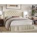 Andover Mills™ Belles Twin Tufted Platform Bed Upholstered/Polyester in White/Brown | 47 H x 79.3 W x 83.1 D in | Wayfair