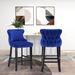 Rosdorf Park 26.6" Wingback Counter Stool Wood/Upholstered/Velvet in Blue | 37.1 H x 18.6 W x 22.1 D in | Wayfair C93E7850F85E4CED9F69444DAD868B92