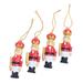 The Holiday Aisle® Handmade Toy Soldiers Wood Holiday Ornaments Set Of 4 Wood in Brown/Red/White | 6 H x 2 W x 1.2 D in | Wayfair