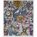 Red Barrel Studio® Flower Melange Fleece Blanket Microfiber/Fleece/Microfiber/Fleece in Gray/Black | 80 H x 60 W in | Wayfair