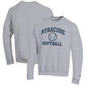 Men's Champion Gray Syracuse Orange Softball Icon Crewneck Pullover Sweatshirt