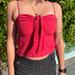 Brandy Melville Tops | Brandy Melville John Galt Red Tie Tank Top. | Color: Red | Size: Os