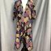 Lularoe Other | Lularoe Shirley Colorful Floral On Semi-Sheer Thin Duster Cardigan Kimono Small | Color: Black/Pink | Size: Os