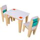 KidKraft Pocket Kindertisch mit Stauraum und 2 Stühlen mit Ablagefächern, Kindersitzgruppe aus Holz, Kinder Tisch Stuhl Set, Kinderzimmer Möbel, 20353