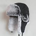 Ciamlir Russian Hat Winter Bomber Hat For Men Faux Fur Russian Hat Ushanka Women Thick Warm Trapper Cap With Ear Flaps,Black White,Above 60Cm