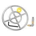gohantee Propane Fire Pit Ring Burner 12 inch, Dual-Ring Round Fire Pit Burner Stainless Steel with 1/2" Propane Air Mixer Valve (150K BTU), Suitable for Gas/Propane/NG Fire Pit