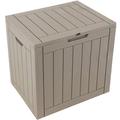 HomCom 32 Gallon Water Resistant Resin Lockable Deck Box Resin | 21 H x 22 W x 17 D in | Wayfair B0B352Z5G7
