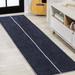 Blue/Gray 96 x 24 x 0.25 in Area Rug - Wade Logan® Amdrew Machine Made Power Loom Area Rug in Navy/Ivory Chenille | 96 H x 24 W x 0.25 D in | Wayfair