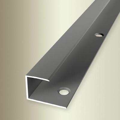 Einfassprofil Breite: 23 mm Höhe: 14 - 15.5 mm Länge: 2700 mm Aluminium eloxiert Glatt Edelstahl