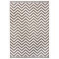 NORTHRUGS In- und Outdoor Teppich Palma 80x150cm - Wendeteppich Wetterfest Modernes Design Zick-Zack Muster Teppich für Balkon Terrasse Garten Wintergarten Wohnzimmerteppich Wasserfest in Linen