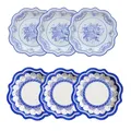 Assiettes en Papier Porcelaine Bleue et Blanche de Style Chinois Service de Standard pour