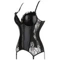 Kendny-Soutien-gorge push-up en dentelle noire vintage pour femme corset sexy bustier en cuir