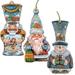 Set of 3 Santa Nutcracker Snowman Wooden Christmas Ornaments 5.5"