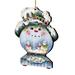 Set of 2 Snowman "Snow" Globe Wooden Christmas Ornaments 5.5"