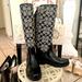 Coach Shoes | Coach Lace-Up Rain Boots | Color: Black/Gray | Size: 5