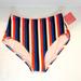 Kate Spade Swim | Kate Spade Bikini Bottoms Multicolored Stripes High Waist Bottoms Sz S Nwt | Color: Black/Pink | Size: S