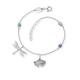 Engelsrufer Armband aus Sterlingsilber mit Libellen und Ginkgo Anhänger in den Farben Silber-Grün-Blau, Länge: 17cm + 3cm, ERB-JOYNATURE-ZIM