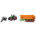 siku 6880, Ferngesteuerter Fendt 939 Traktor, 1:32, Inkl. Fernsteuermodul, Metall/Kunststoff, Grün & 2892, Joskin Dreiachs-Muldenkipper, 1:32, Metall/Kunststoff, Orange, Kippbare Mulde