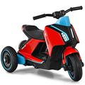COSTWAY 3 Wheels Kids Electric Motorbike, 6V Children Ride on Motorcycle with Music, LED Lights, Horn and Story, Battery Powered Vehicle Toy Car for Boys Girls (Red)
