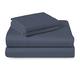 Pizuna 100% Cotton Single Bed Sheet Set Dark Blue, 400 Thead Count Long Staple Cotton Bedding Set 180x280 cm, Soft Sateen 3 PC Single Bed Sheet Set - Fitted Sheet, Flat Sheet & 1 Pillowcase