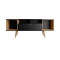 Theodore 62.99 TV Stand with 6 Shelves in Black and Cinnamon - Manhattan Comfort 65-222552