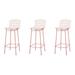 "Madeline 41.73"" Barstool, Set of 3 with Seat Cushion in Rose Pink Gold and White - Manhattan Comfort 65-3-198AMC6"