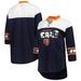 Women's G-III 4Her by Carl Banks Navy/White Chicago Bears Double Team 3/4-Sleeve Lace-Up T-Shirt