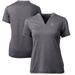 Women's Cutter & Buck Heather Charcoal Emory Eagles Forge Blade V-Neck Top