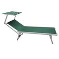 Bain de soleil avec toit en aluminium et pvc vert