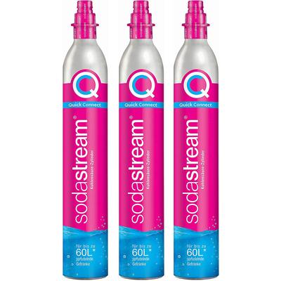 Set mit 3 co2-gasflaschen mit schnellanschluss 60 l für vergaser Sodastream 3 x cylindre quick