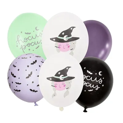 Luftballons Halloween-Hexe, 30 cm Ø, 6 Stück Image