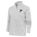 Women's Antigua Heather Gray Atlanta Falcons Metallic Logo Fortune Half-Zip Pullover Jacket