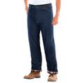 Men's Big & Tall Flannel-Lined Side-Elastic Jeans by Liberty Blues in Stonewash (Size 58 29)
