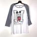 Disney Tops | Disney Mickey Mouse Size Xxl Women's Raglan 3/4 Sleeve Lightweight Shirt | Color: Gray/White | Size: L