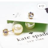 Kate Spade Jewelry | Kate Spade Dainty Sparkler Earrings | Color: Gold/White | Size: Os