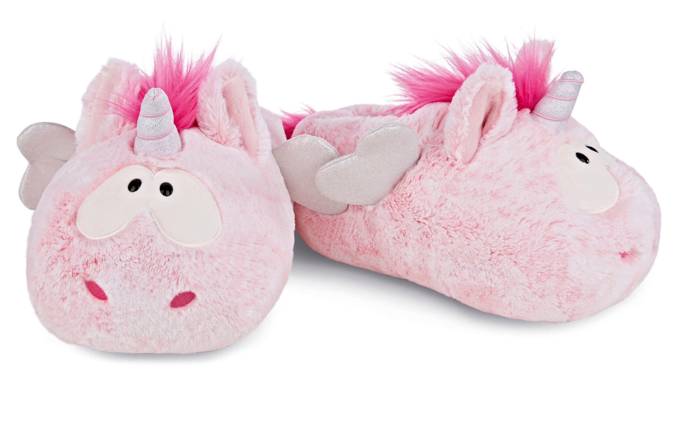 Plüsch Hausschuhe NICI "Pink Harmony", Damen, Gr. 38/41, rosa (rosa pink einhorn), Textil, Schuhe, Einhorn Hausschuh zum Schlupfen