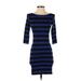 French Connection Casual Dress - Party: Blue Print Dresses - Women's Size 0