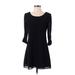 Speechless Casual Dress - A-Line: Black Solid Dresses - Women's Size Small