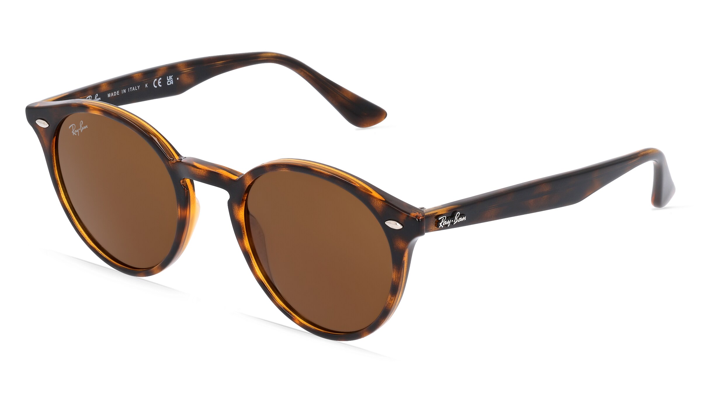Ray-Ban RB 2180 Unisex-Sonnenbrille Vollrand Rund Propionat-Gestell, braun