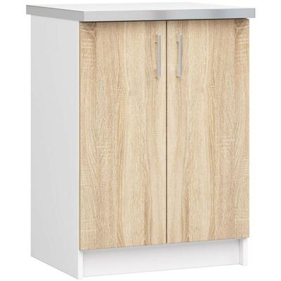 Akord - Küchenschrank lima modular S60 Unterschrank mit Arbeitsplatte Weiß 60 cm 2 Türen 2 Ebenen Image