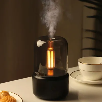 Diffuseur d'arômes de flamme constants ique avec lampe à huile essentielle humidificateur d'air