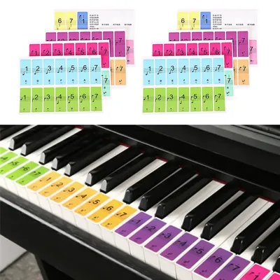 Autocollant de piano coloré 51/61/88 prédire étiquette de musique pour clavier électronique 88